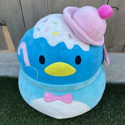 Squishmallows Sundae Ice Cream Tuxedo Sam 20” Extra Large Hello Kitty NWT