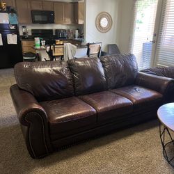 Brown Leather Couch 