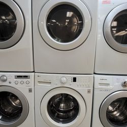 LG Front Loading Washer And Stackable Gas Dryer Set 