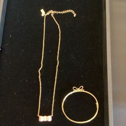 Kate Spade Moon River Bow Necklace And Bracelet