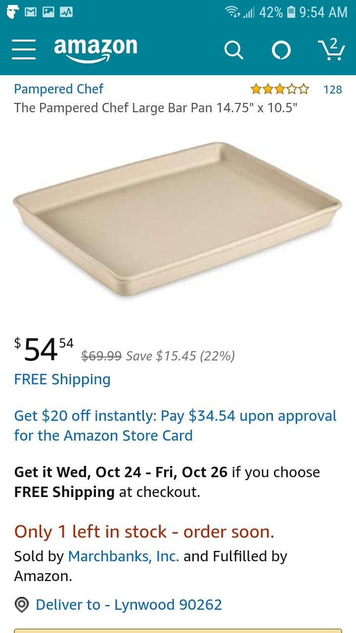 The Pampered Chef Large Bar Pan 14.75" x 10.5