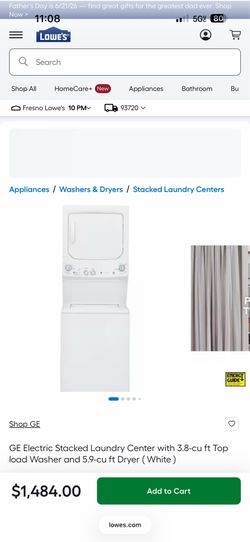 GE appliance electric stackable washer/dryer