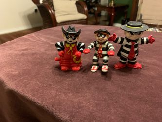 3 Vintage McDonald 1990 and 1995 Hamburglar figures 3 inches