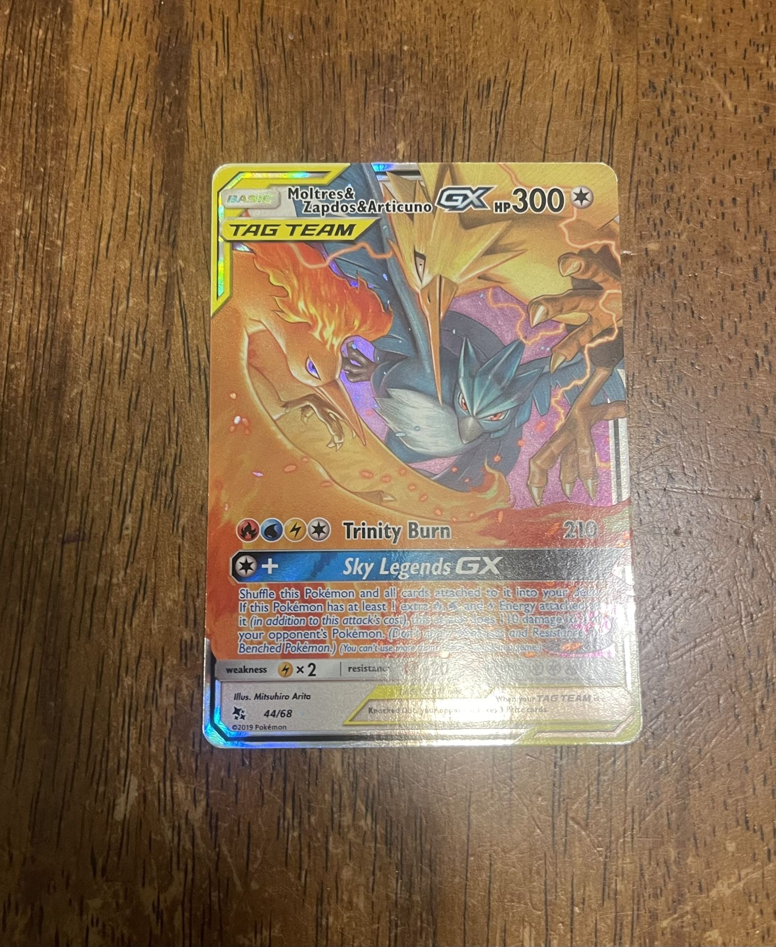 Pokemon Card Moltres & Zapdos & Articuno Gx