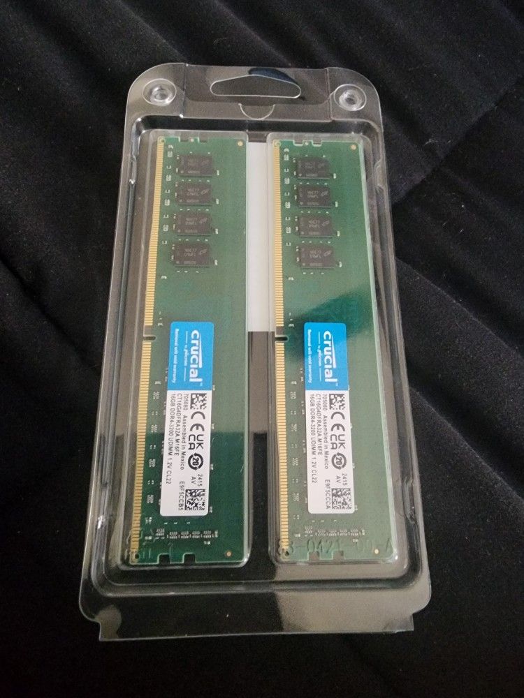 Crucial Kit 32GB (2x 16GB) 3200MHz DDR4 UDIMM PC4-25600 1.2V CL22 Desktop Memory