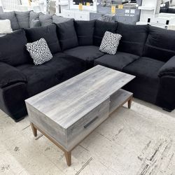 New Black Sectional