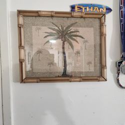Vintage Picture Made Out Of Cloth 
