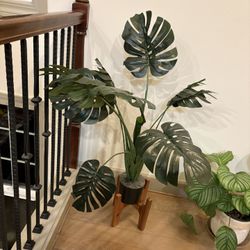 artificial Plant With Wooden Stand 