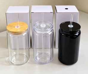 Glass and plastic cups 16oz Libby glass cup