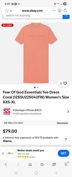 Essentials Coral Tee Dress Women XL New