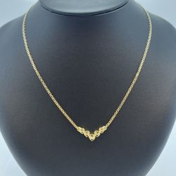 14K Gold Hearts Chain. New 