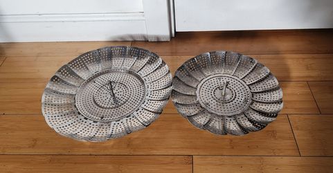 Premium Stainless Steel Steamer for cooking Basket Folding Expandable Steamers (Set of 2)