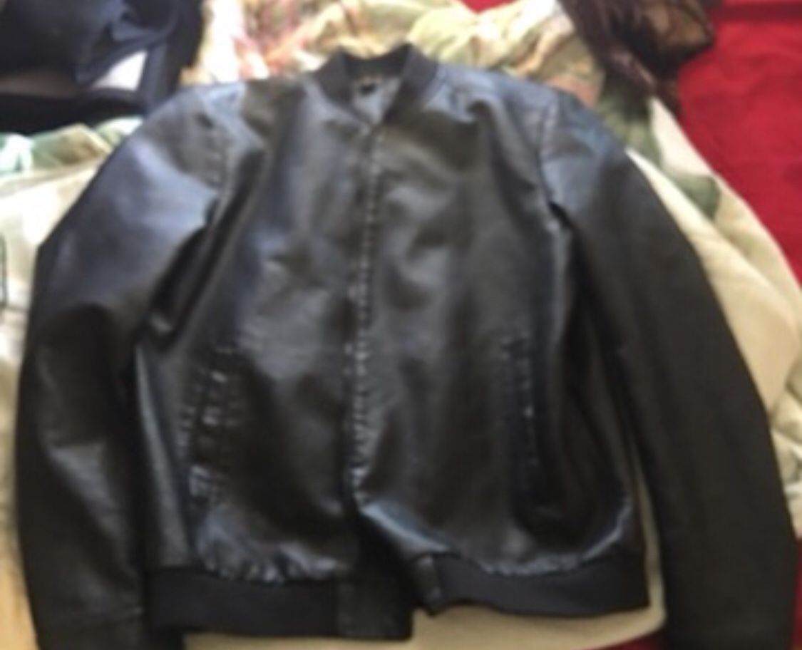 Forever 21 Faux Leather Bomber Jacket