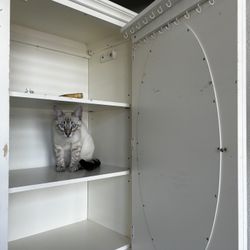 White Armory | Wardrobe | With Mirror two-drawer Cabinet Storage And For Hanging Accessories