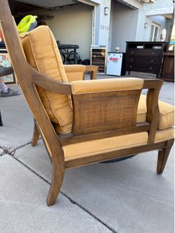 Vintage Yellow Bergère Armchair