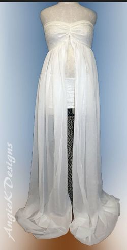 Flowy Lace/Chiffon Maternity Gown for photoshoot- Ivory