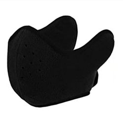 Winter Half Face Covering Double Layer Fleece Mouth Covering Earflap Black