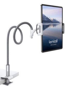 Lamicall Tablet Stand: Flexible Arm Clip Tablet Mount Compatible with iPad Mini Pro Air, Switch, Galaxy Tabs, More 4.7-10.5"