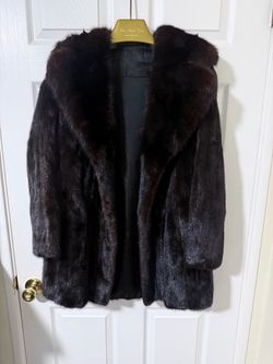Vintage 1970s Ranch Mink Fur Coat – Dark Brown Custom Furrier Made Ben Mark Furs