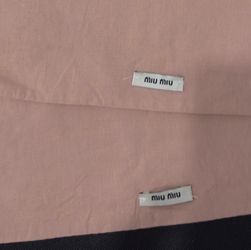 MIU MIU SHOES DUST BAGS (PAIR) 8 X 13.5 PINK WITH BROWN LOGO