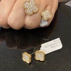 VCA Inspired Real Gold 18K Real Diamond Crq