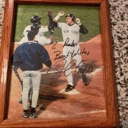 Autographed Jim Leyritz framed picture smoke free pet free home
