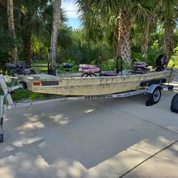 16ft Akansas Jon Boat,continental Trl,15hp Tohatsu