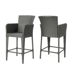 Anaya Barstool 58896.00GRY Outdoor Chair 2 Packs