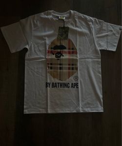 Size -medium  white Burbery and Bape t-shirt collab