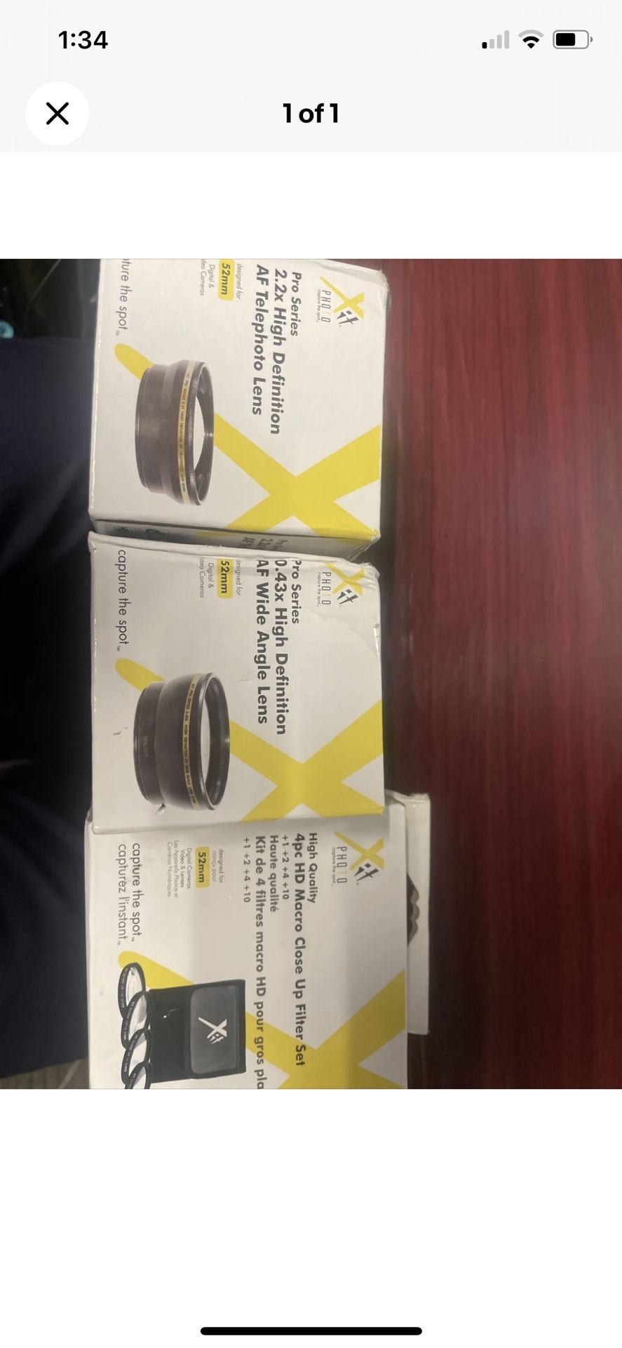 52mm Lenses New In Boxes 