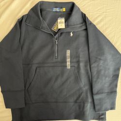 Polo Ralph Lauren Navy Blue Quarter Zip Double Knit