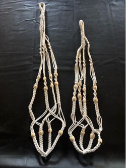Set of two macrame plant holders