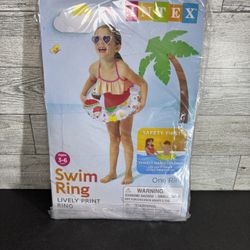 Intex Inflatable Swim Ring Lively Print 20" 51 cm 59230EQ Pool Beach Ages 3-6  B
