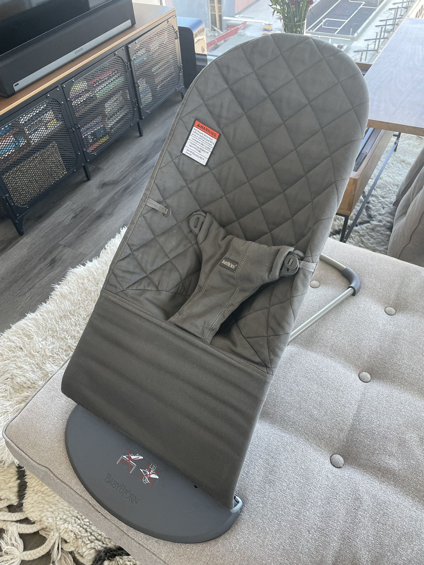 BabyBjorn Bouncer Bliss Cotton Classic Quilt Anthracite