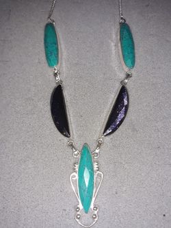 Beautiful Santa Rose Turquoise and Blue Sandstone necklace
