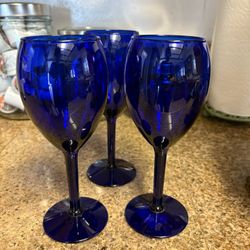 Blue Wine Glasses 