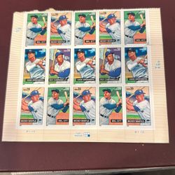 2005 USPS Baseball Sluggers 20 Stamp Set 39 Cents Mickey Mantle Mel Ott