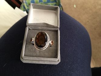 Imperial topaz and citrine ring
