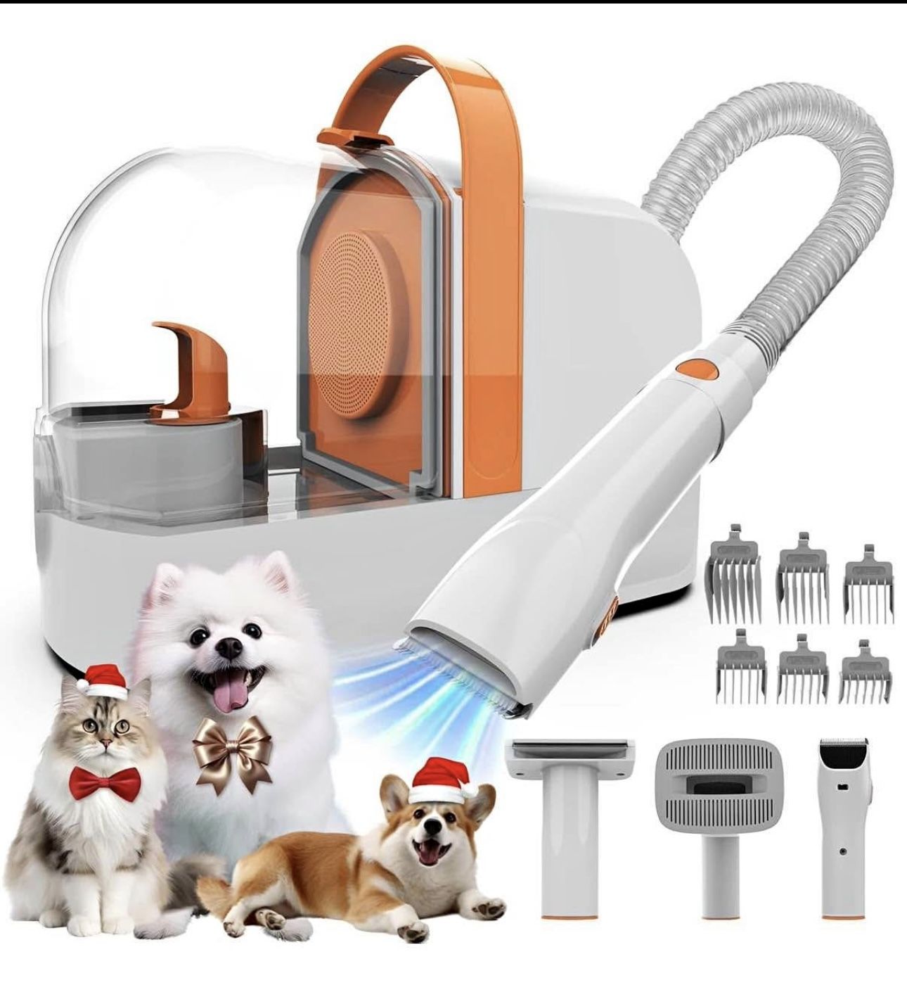 Dog Grooming Vacuum, Dog Grooming Kit with Pet Clippers, 12,000Pa Pet Hair Grooming Vacuum for Dogs,