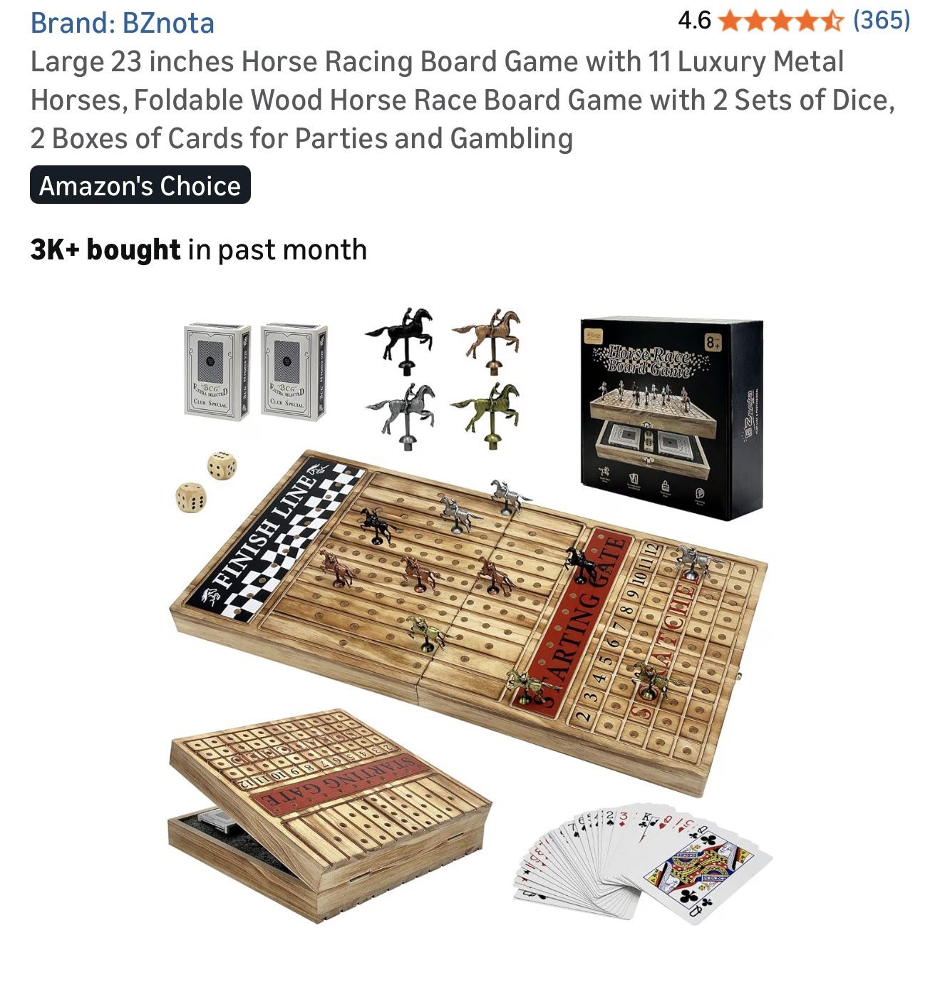 Horse Racing Board Game