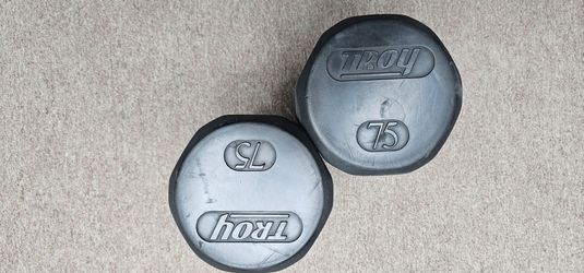 75 Pound Troy Urethane Dumbbells