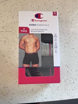 Champion Iconic Essentials Cotton Stretch Boxer Briefs 5-Pack XL