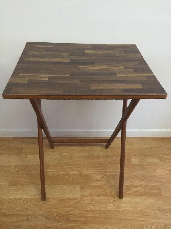 2 vintage scheibe wood TV trays with stand for Sale in Pleasanton, CA