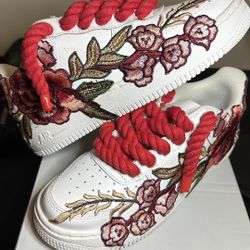 Custom Air Force 1 Floral Red