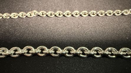 925 Sterling Silver Rolo Chain Necklace, Lobster Clasp, Signed, 30in, Italy Men/Women
