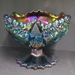 Beautiful Vintage Fenton Carnival Glass Compote 