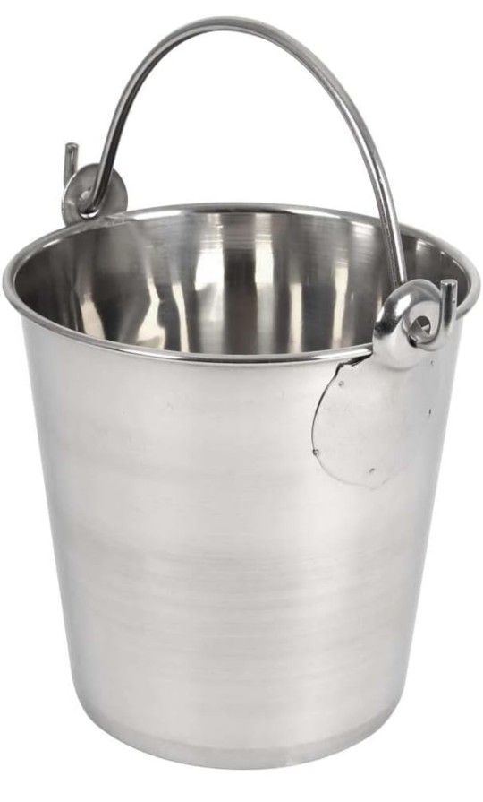 Lindy's 2-Quart Stainless Steel Bucket, Durable Seamless Bucket for Many Home Tasks, Carry Water or Milk, Fill with Food, Use as a Flower Pot, Cleanin