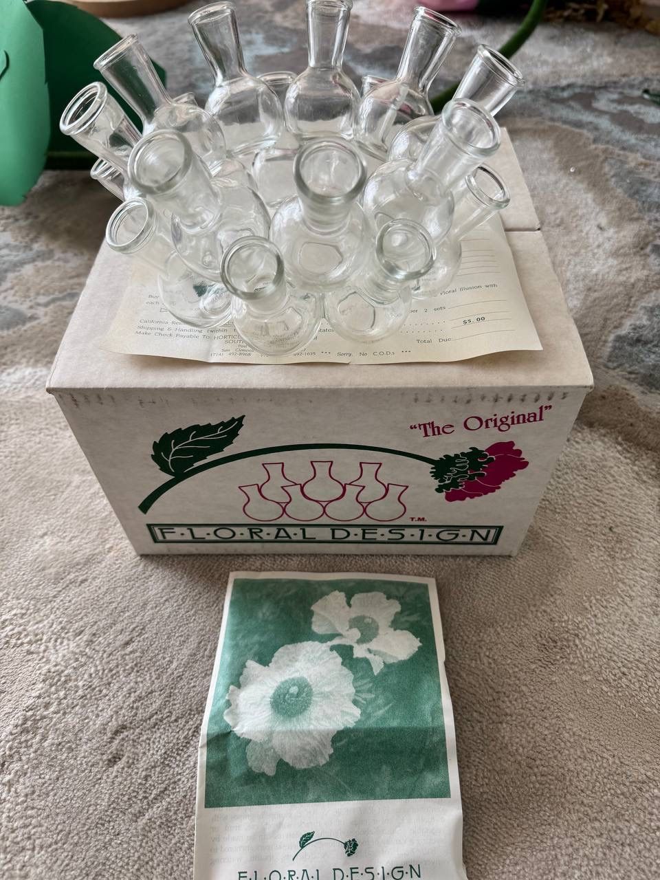 The Original Floral Design 18 Vase Glass Flower Arranger Propagation Vase + Box