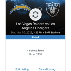 Raiders Vs Chargers 2 Or 4 Section 210 Aisle Seats