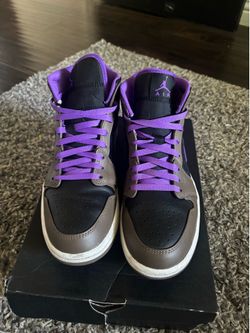 Used Air Jordan 1 Mid Palomino Palomino White Wild Berry Men Size 10